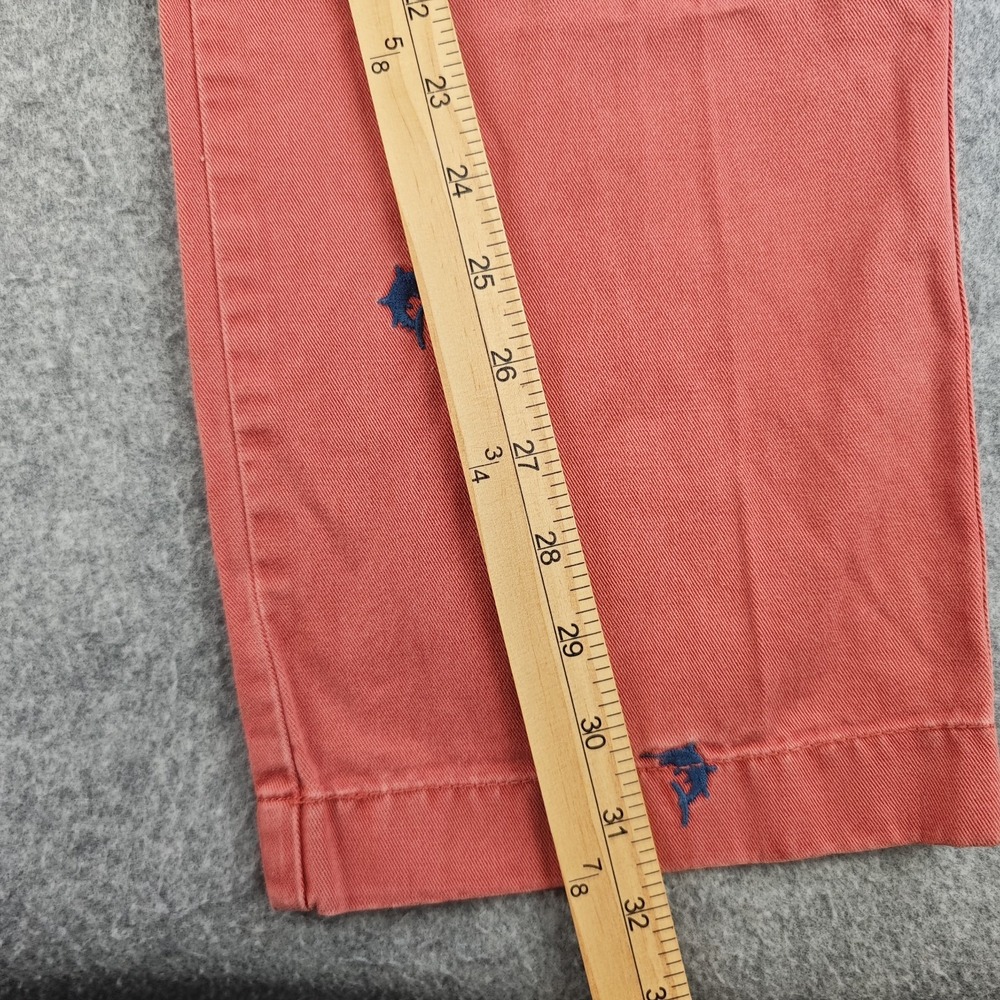 J Crew Pants Mens 32x32 Red Embroidered Marlin Fish Classic Fit Chino Vintage - Picture 4 of 10